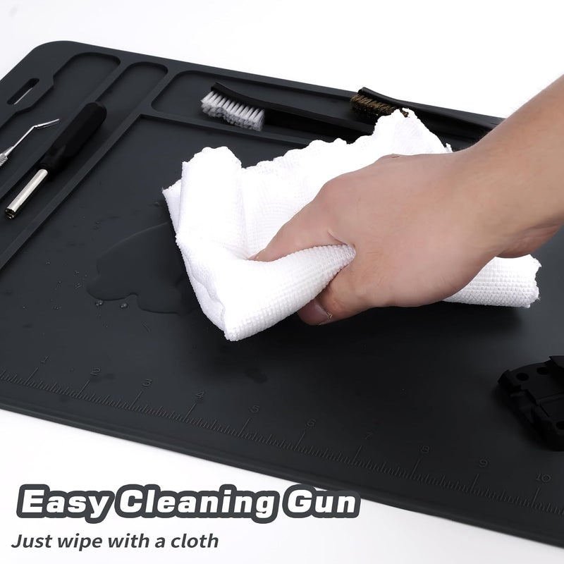 CKPART Rifle Gun Cleaning Mat, Anti-Slip Rubber Tactical Magnetic Mat, Gun Maintenance Mat,Gun Maintenance Mat for Gun Cleaning Kits 36" x 12" - Image 4
